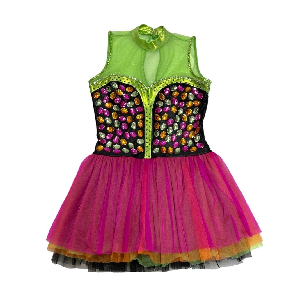 Sequin Leotard Adult Costume Party Entertainer Pink Green Black fits S - M